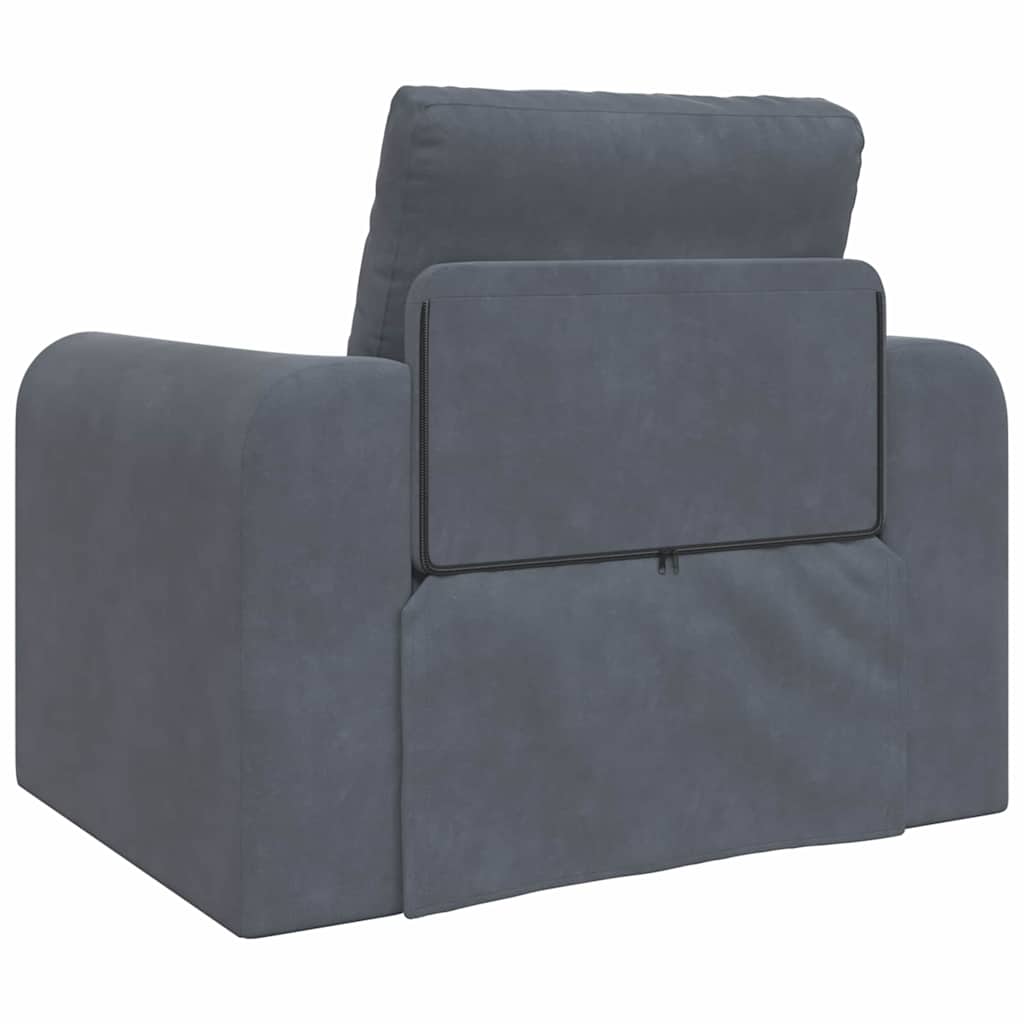 Sofa Bed Dark grey 98 x 71 x 83 cm Velvet